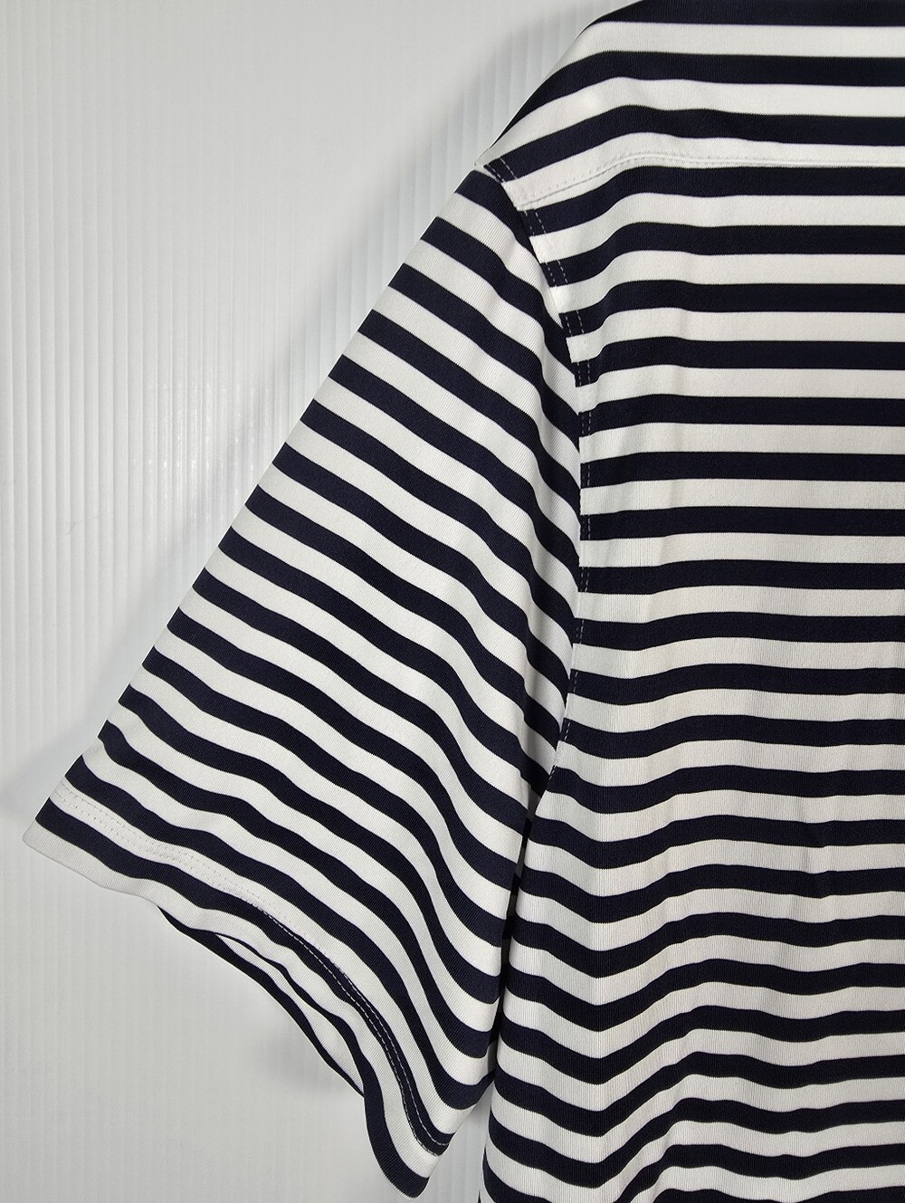 NWOT Nike Mens Navy and White Striped Dri-fit Short Sleeve Golf Polo Size L - Picture 5 of 11